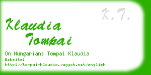 klaudia tompai business card
